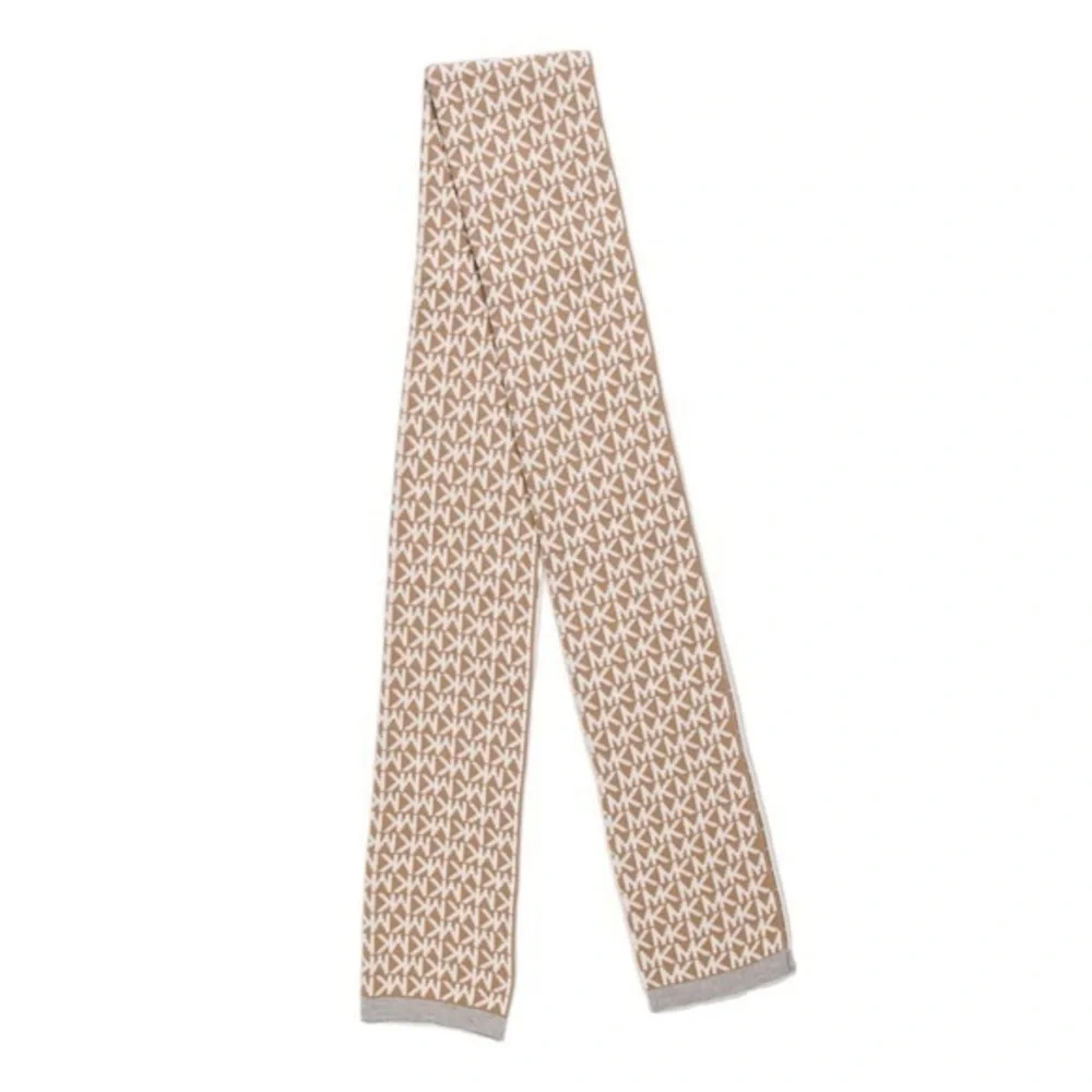 Michael Kors Beige Printed Scarf